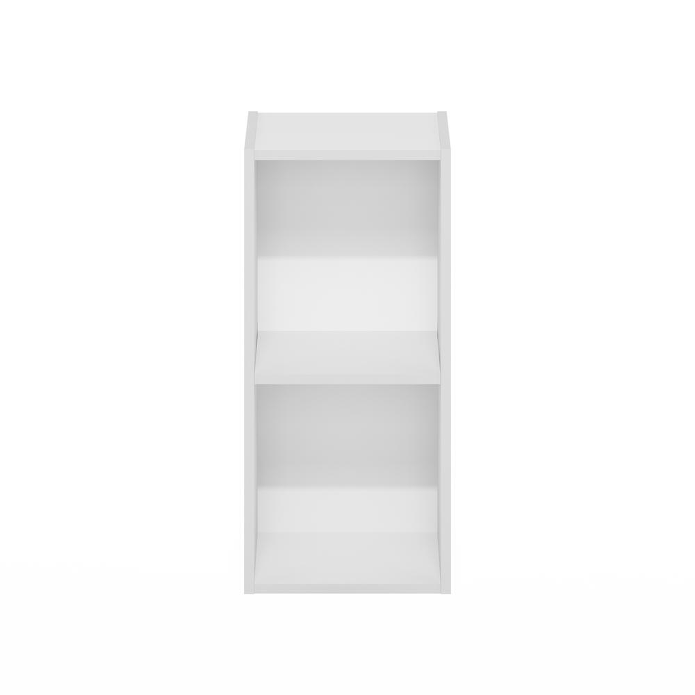 Fulda 2-Tier Space Saving Storage Shelf Bookcase, 10-Inch Width, White. Picture 3