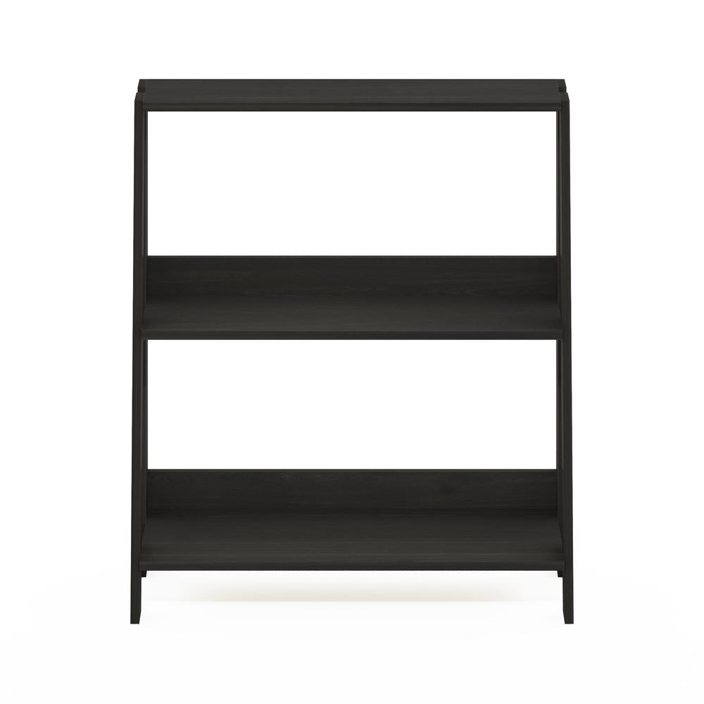 Ladder Bookcase Display Shelf, 3-Tier, Espresso. Picture 2