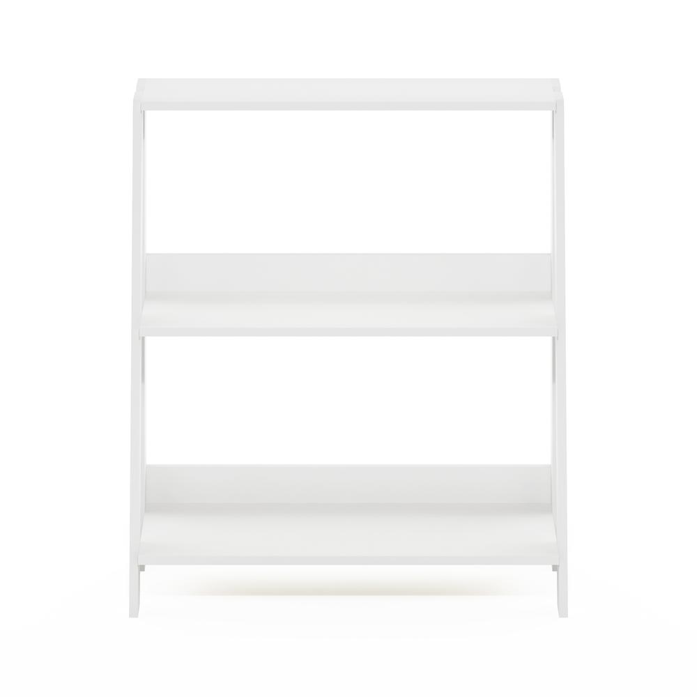 Ladder Bookcase Display Shelf, 3-Tier, White. Picture 2