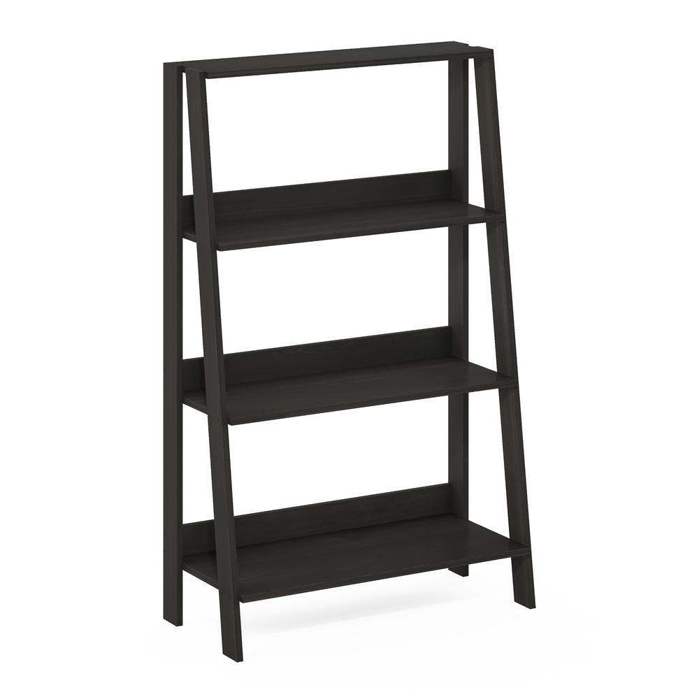 Ladder Bookcase Display Shelf, 4-Tier, Espresso. Picture 1