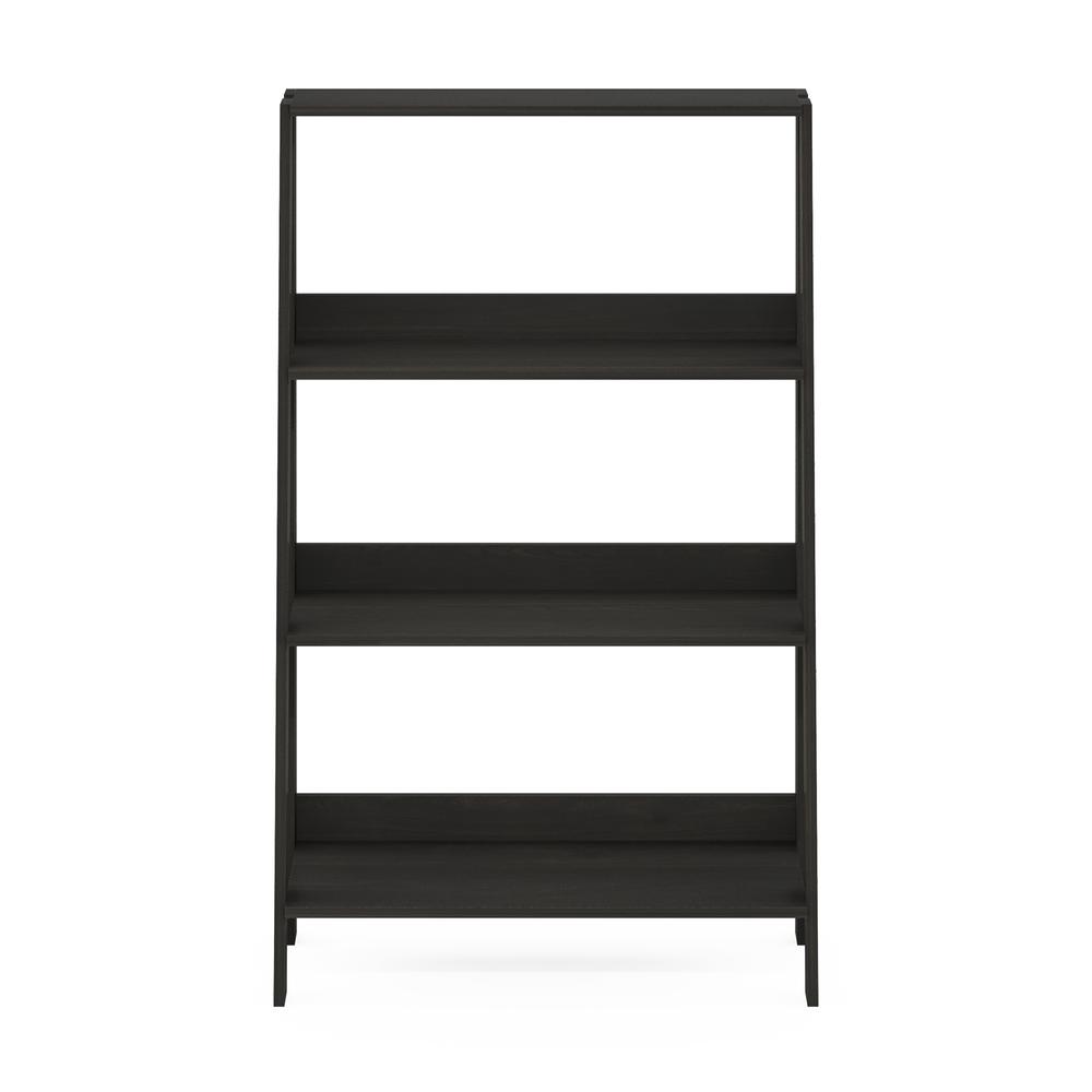 Ladder Bookcase Display Shelf, 4-Tier, Espresso. Picture 2