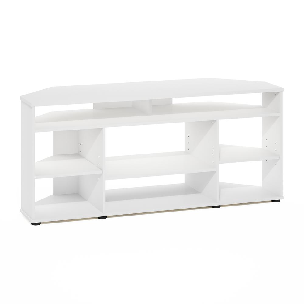 Jensen Corner TV Stand TV up to 55 Inches, White. Picture 1