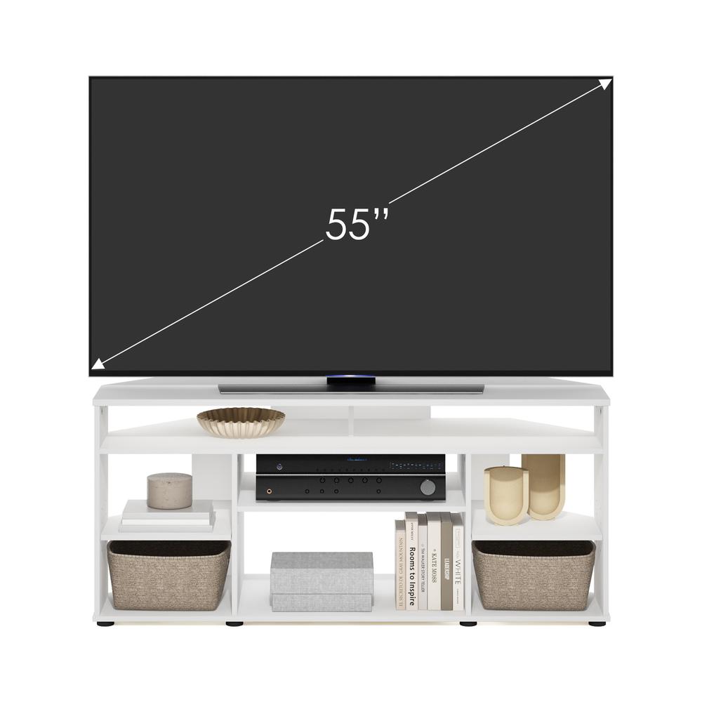 Jensen Corner TV Stand TV up to 55 Inches, White. Picture 4