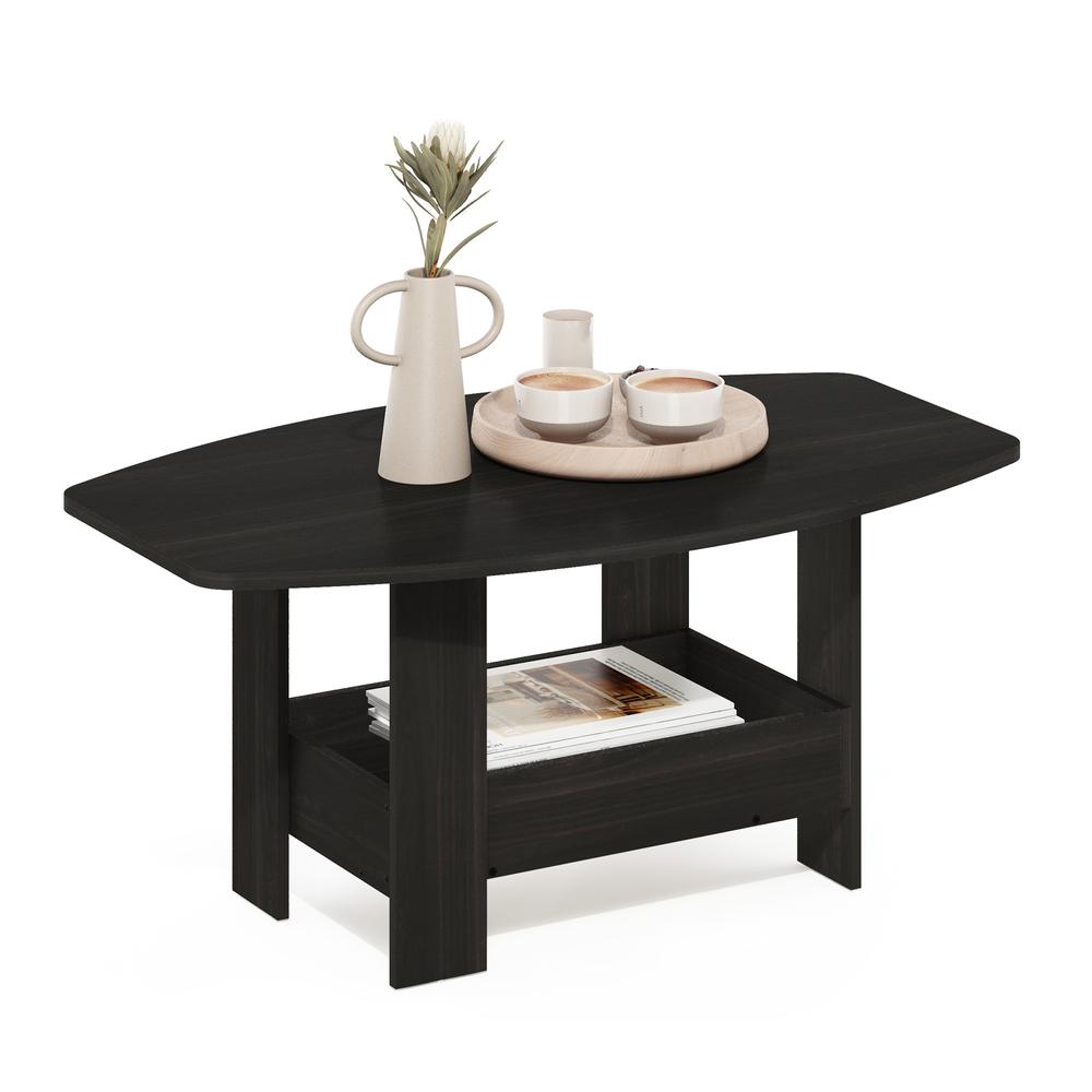 Simple Design Coffee Table with Storage Compartment, Espresso. Picture 3