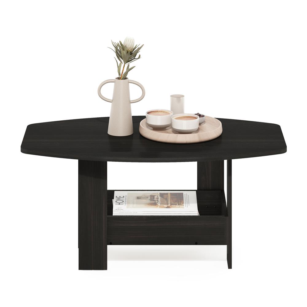 Simple Design Coffee Table with Storage Compartment, Espresso. Picture 4