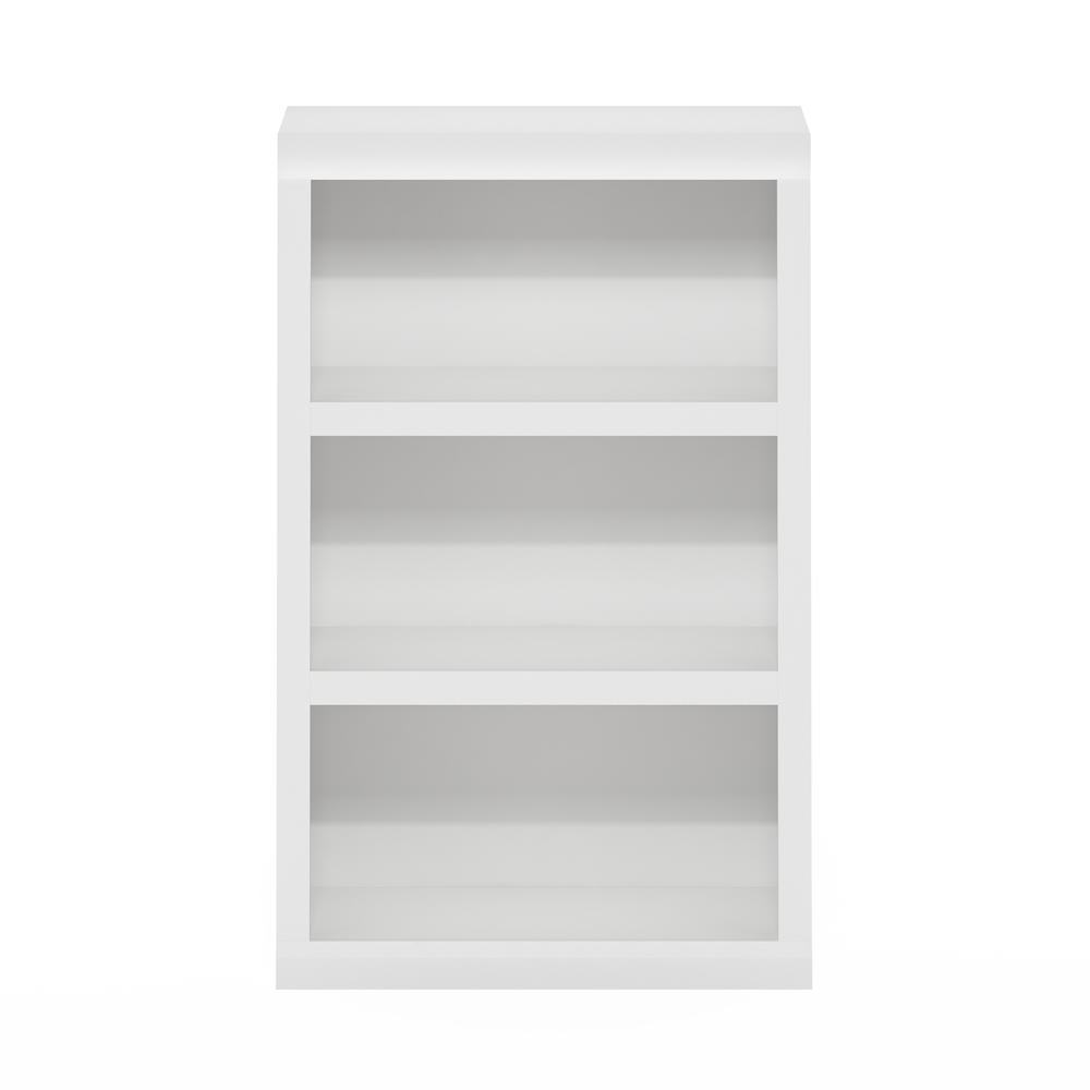 Rail 3-Tier Open Shelf Bookcase, White. Picture 3