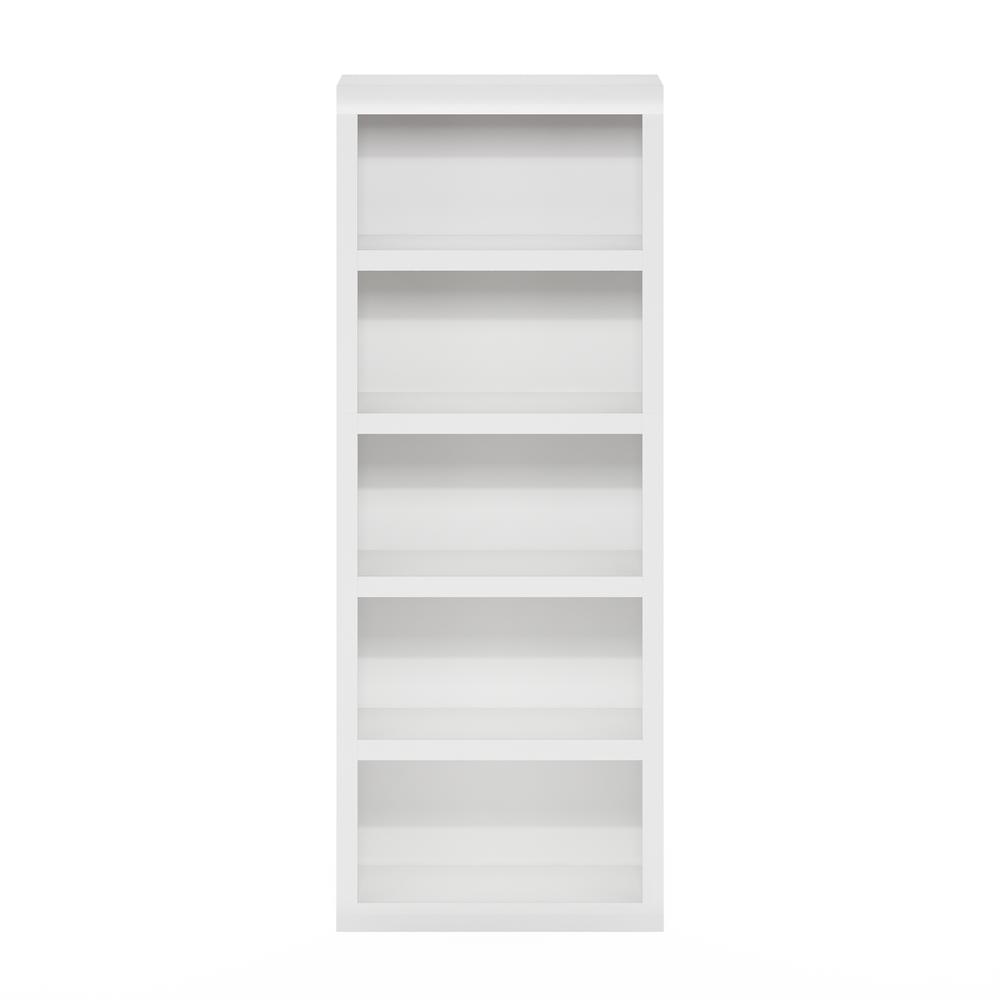 Rail 5-Tier Open Shelf Bookcase, White. Picture 3