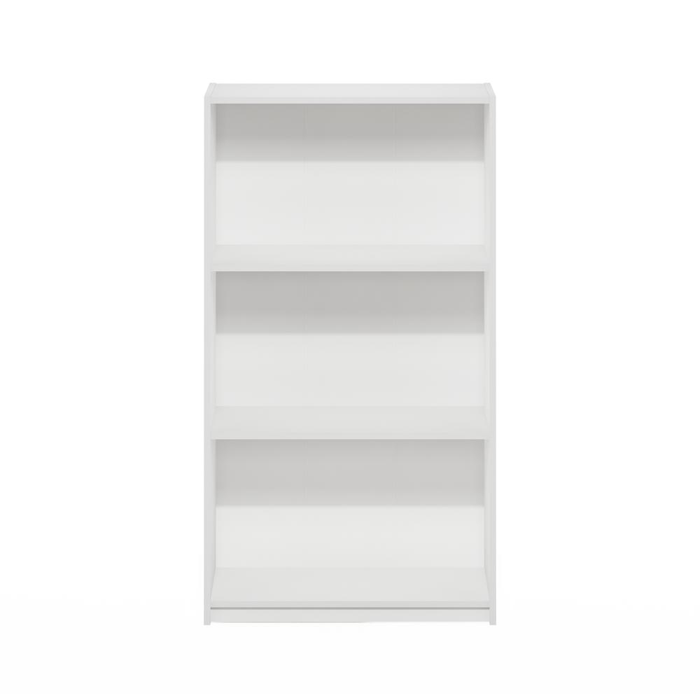 Basic 3-Tier Bookcase Storage Shelves, White/White. Picture 2