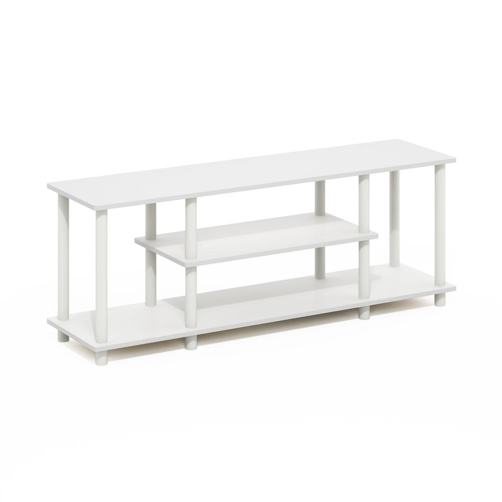 Turn-N-Tube No Tools 3D 3-Tier Entertainment TV Stands, White/White. Picture 1