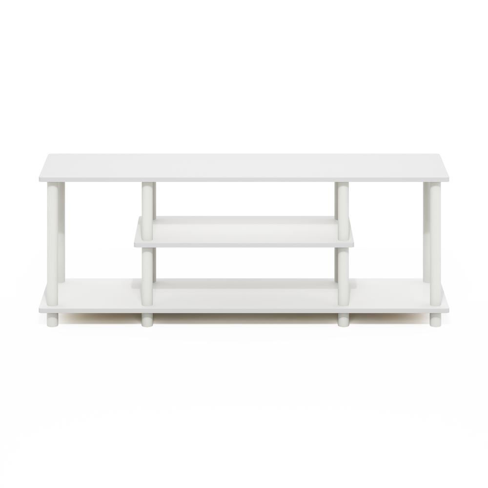 Turn-N-Tube No Tools 3D 3-Tier Entertainment TV Stands, White/White. Picture 2