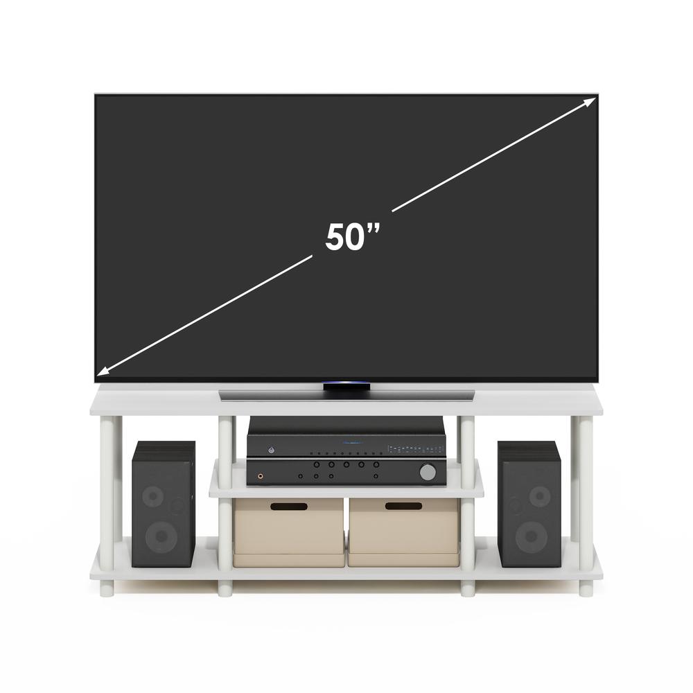 Turn-N-Tube No Tools 3D 3-Tier Entertainment TV Stands, White/White. Picture 4