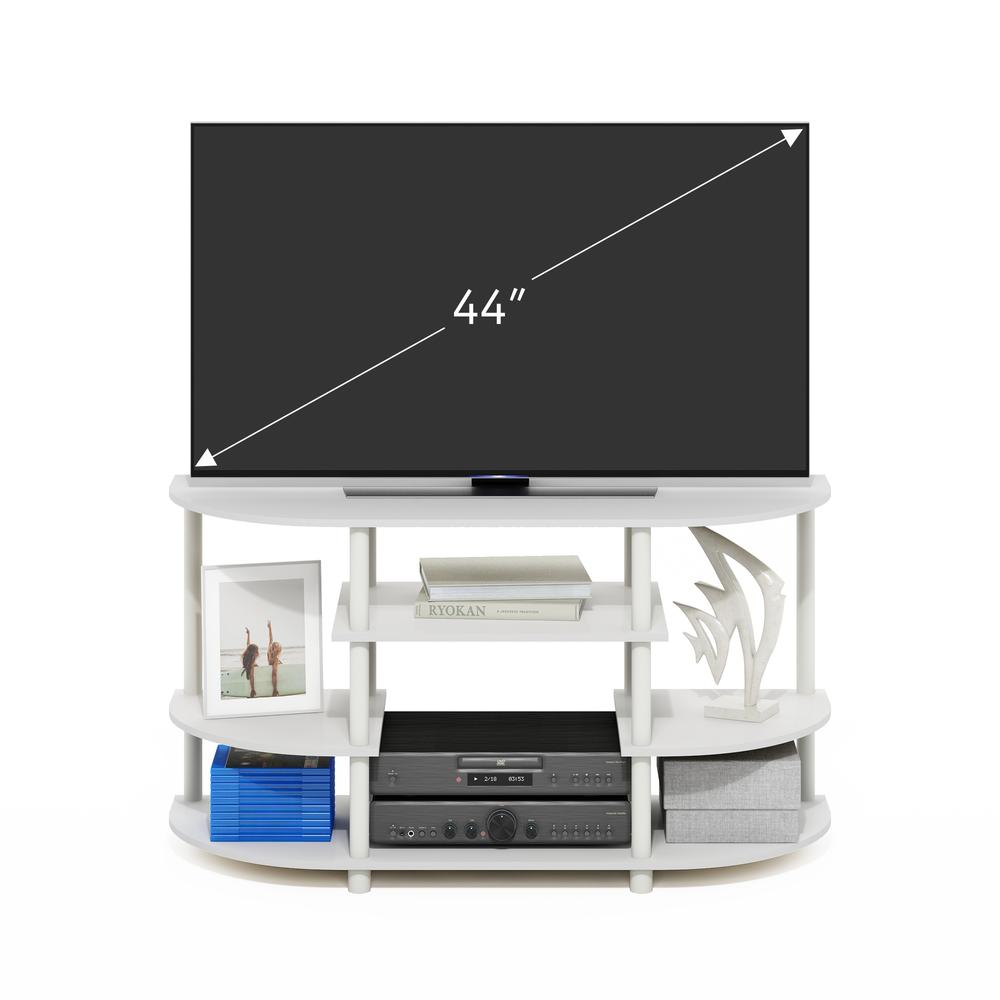 JAYA Simple Design Corner TV Stand, White/White. Picture 4