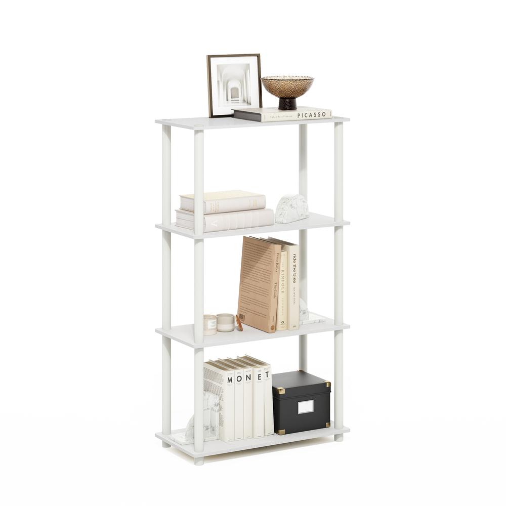 3-Tier Compact Multipurpose Shelf Display Rack, White/White, Set of 2. Picture 4