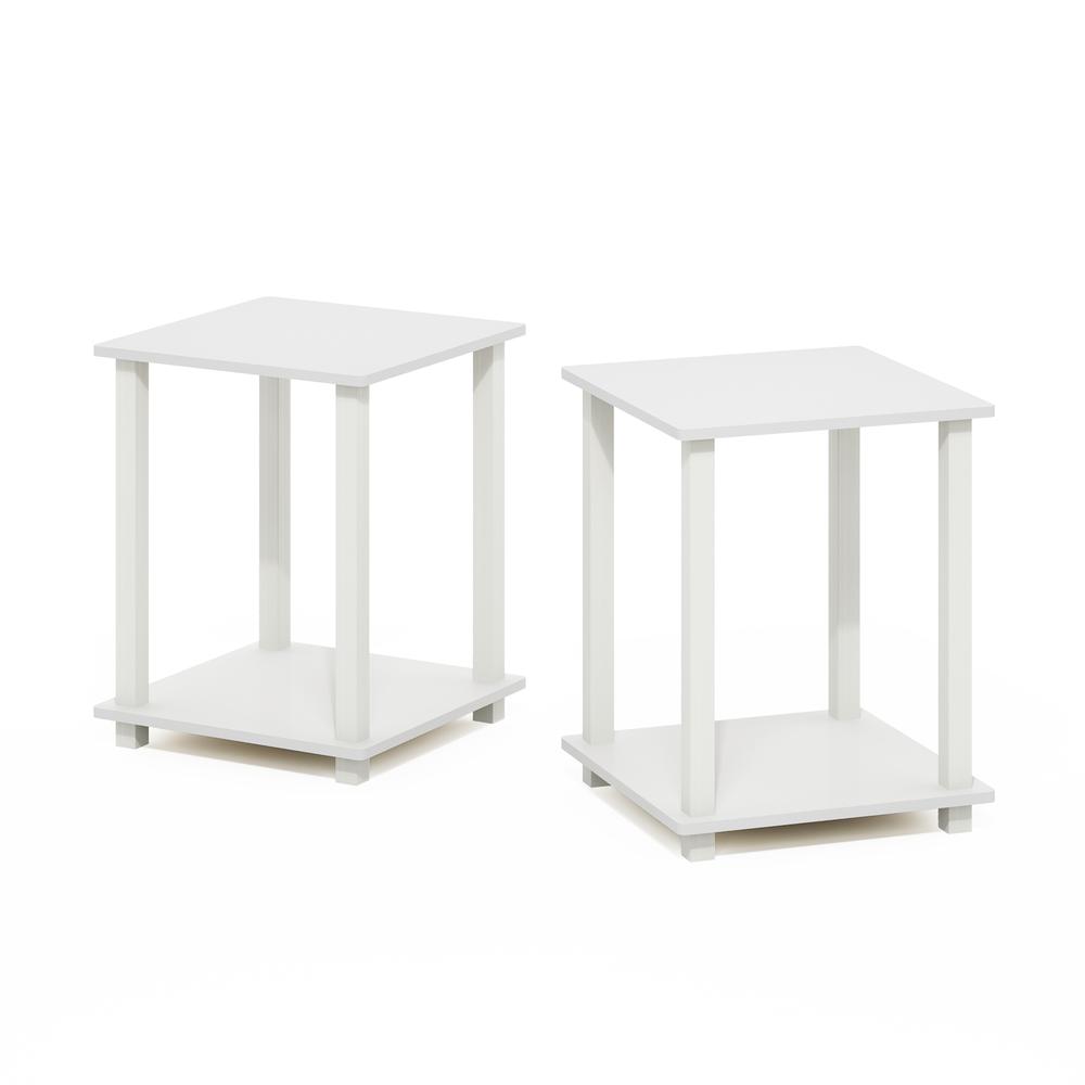 Simplistic End Table, Set of Two, White/White. Picture 1