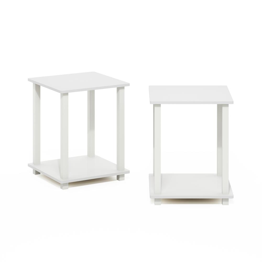 Simplistic End Table, Set of Two, White/White. Picture 2