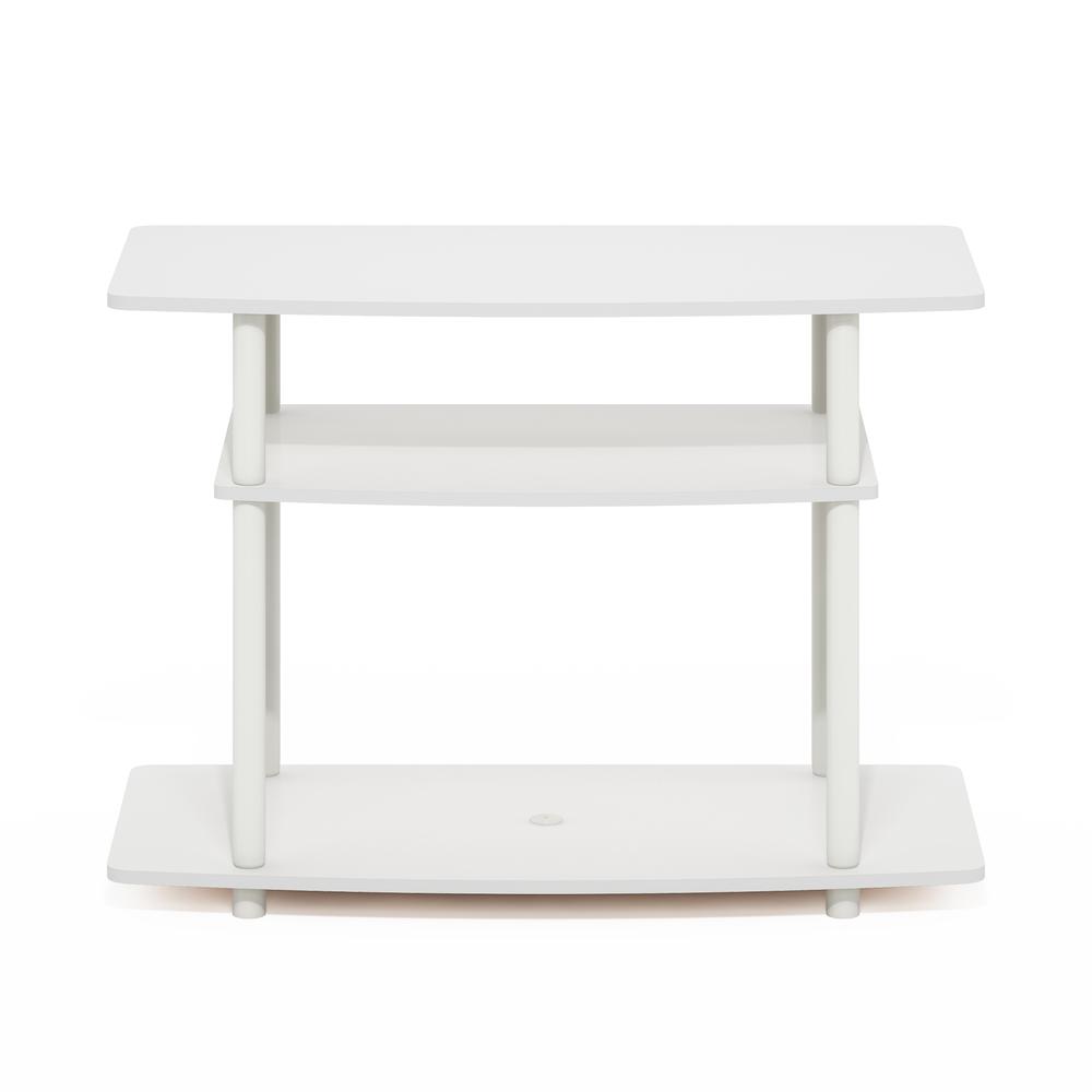 Turn-N-Tube No Tools 3-Tier TV Stands, White/White. Picture 2