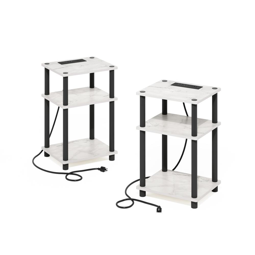 Just 3-Tier Turn-N-Tube USB and Type-C Charging Port End Table, Set of 2. Picture 1