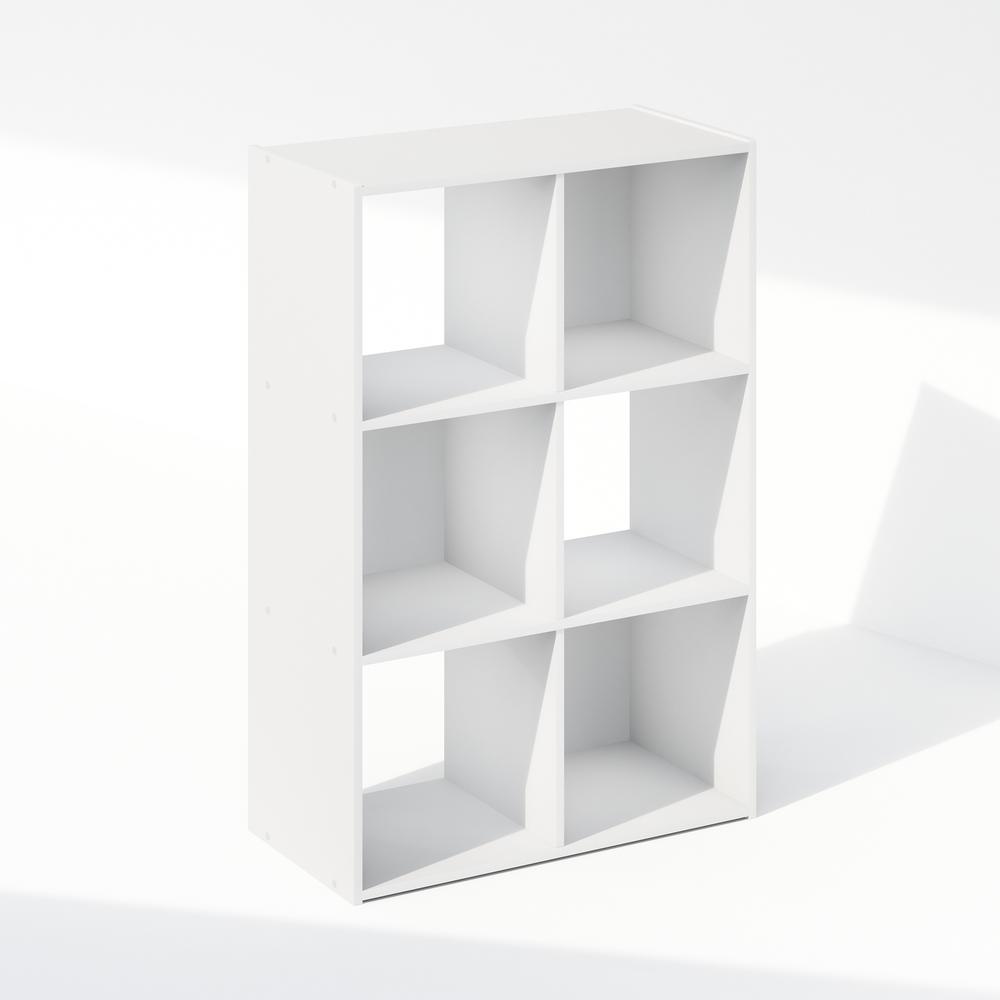 Pelli Cubic Storage Cabinet, Bookcase, Bookshelf, 6-Cube, White. Picture 1