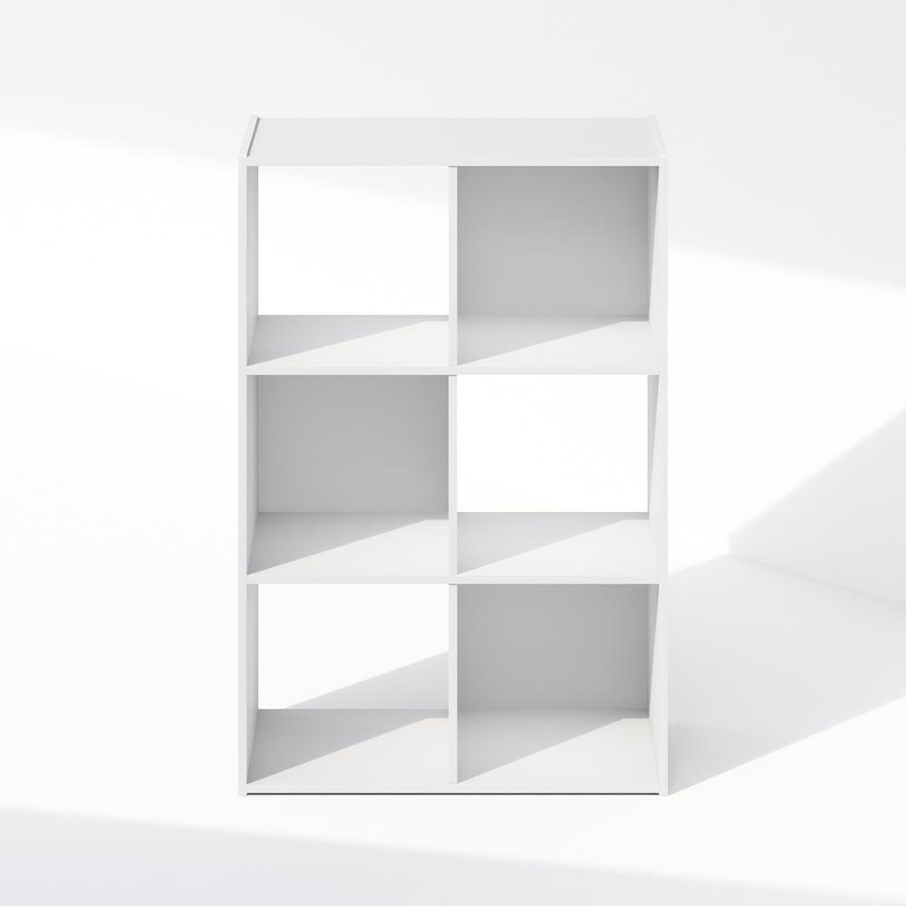 Pelli Cubic Storage Cabinet, Bookcase, Bookshelf, 6-Cube, White. Picture 2