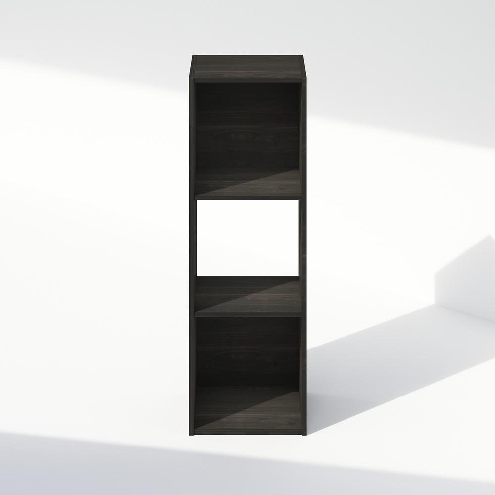Pelli Cubic Storage Cabinet, Bookcase, Bookshelf, 3-Cube, Espresso. Picture 2