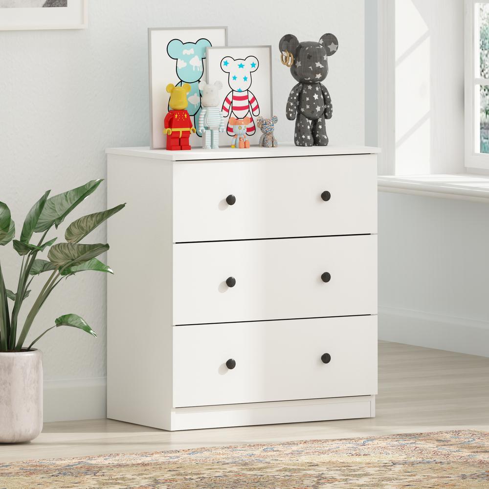 Furinno Tidur Simple Design 3-Drawer Dresser, Solid White. Picture 6