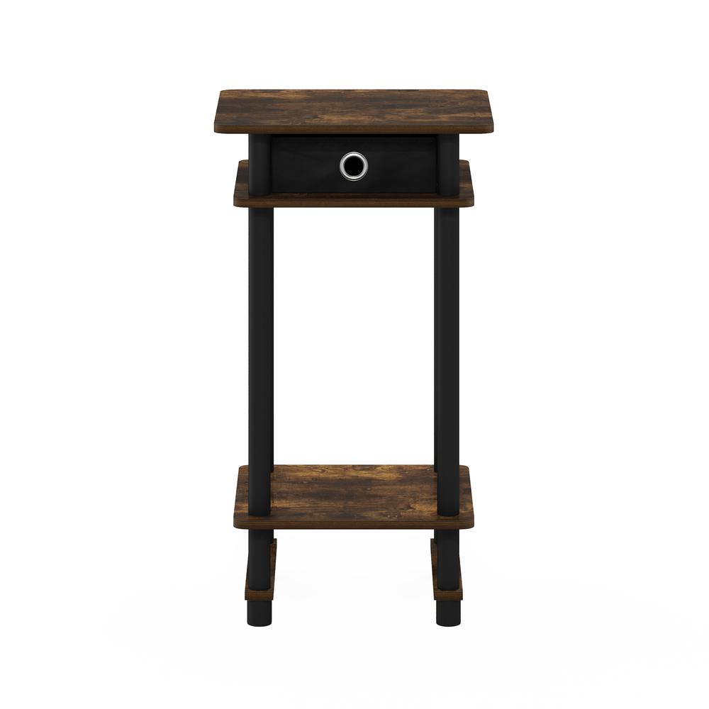 Furinno 17017 Turn-N-Tube Tall End Table with Bin, Amber Pine/Black/Black. Picture 3