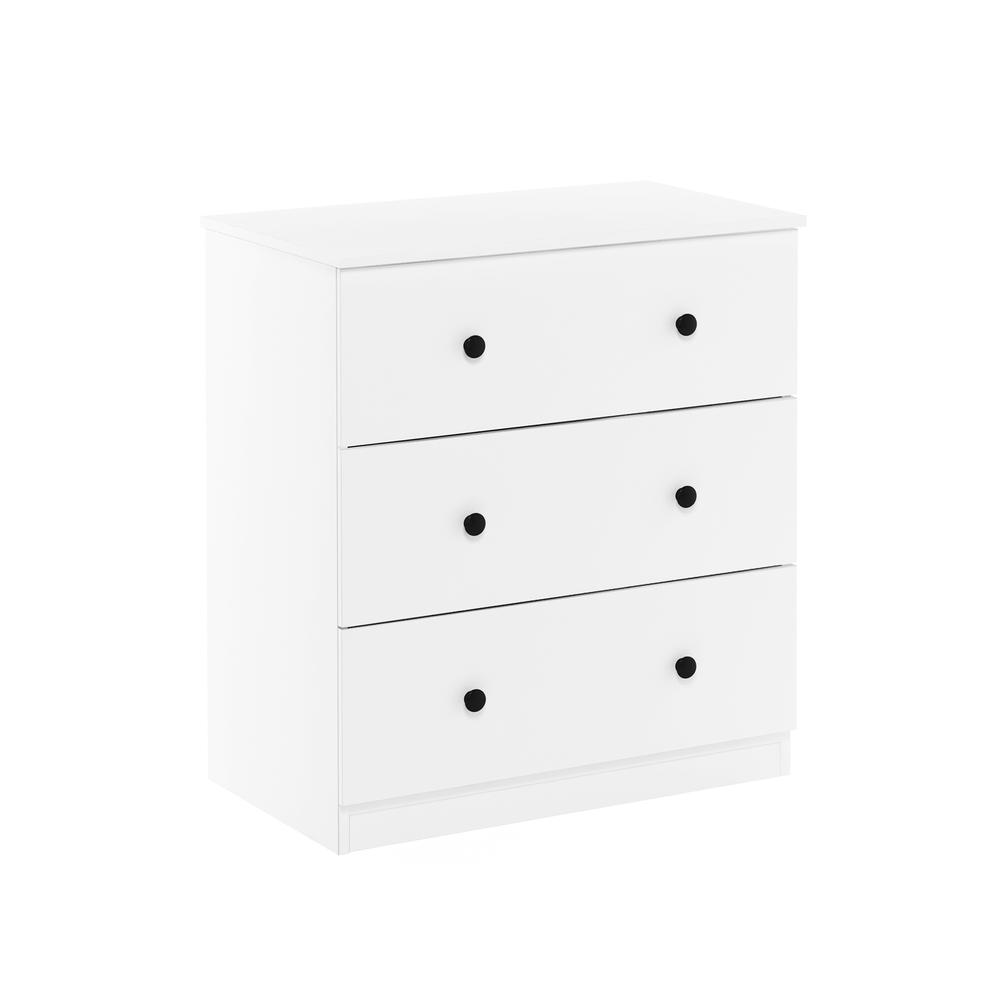 Furinno Tidur Simple Design 3-Drawer Dresser, Solid White. Picture 1
