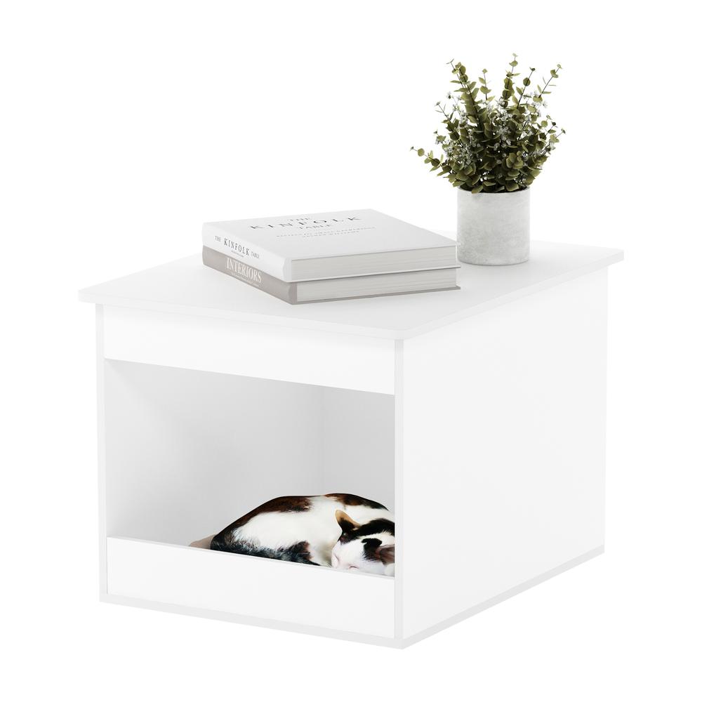 Furinno Peli Top Opening Litter Box Enclosure, Solid White. Picture 5