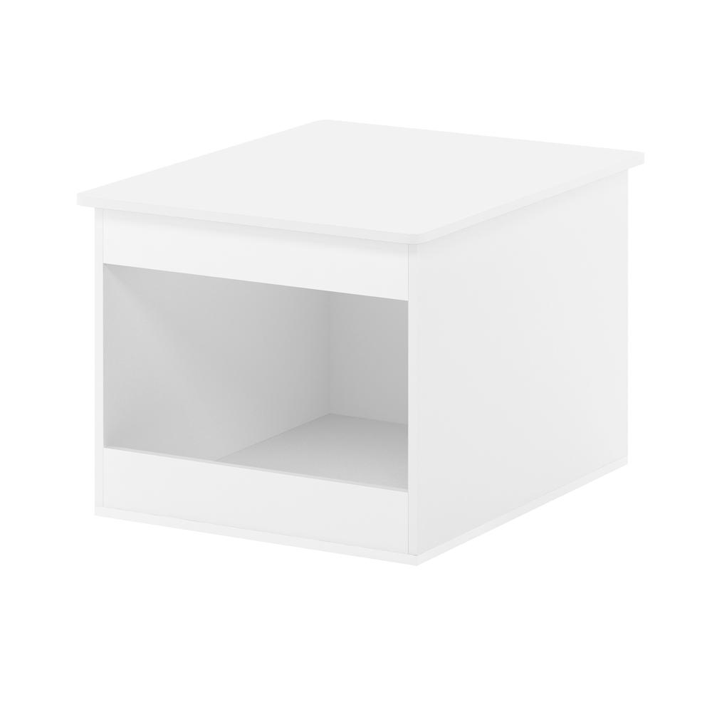 Furinno Peli Top Opening Litter Box Enclosure, Solid White. Picture 1