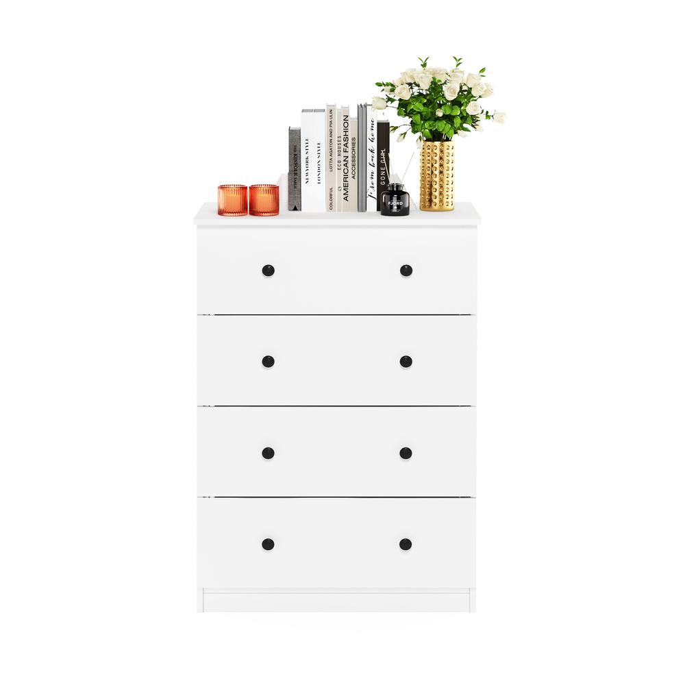 Furinno Tidur Simple Design 4-Drawer Dresser, Solid White. Picture 4