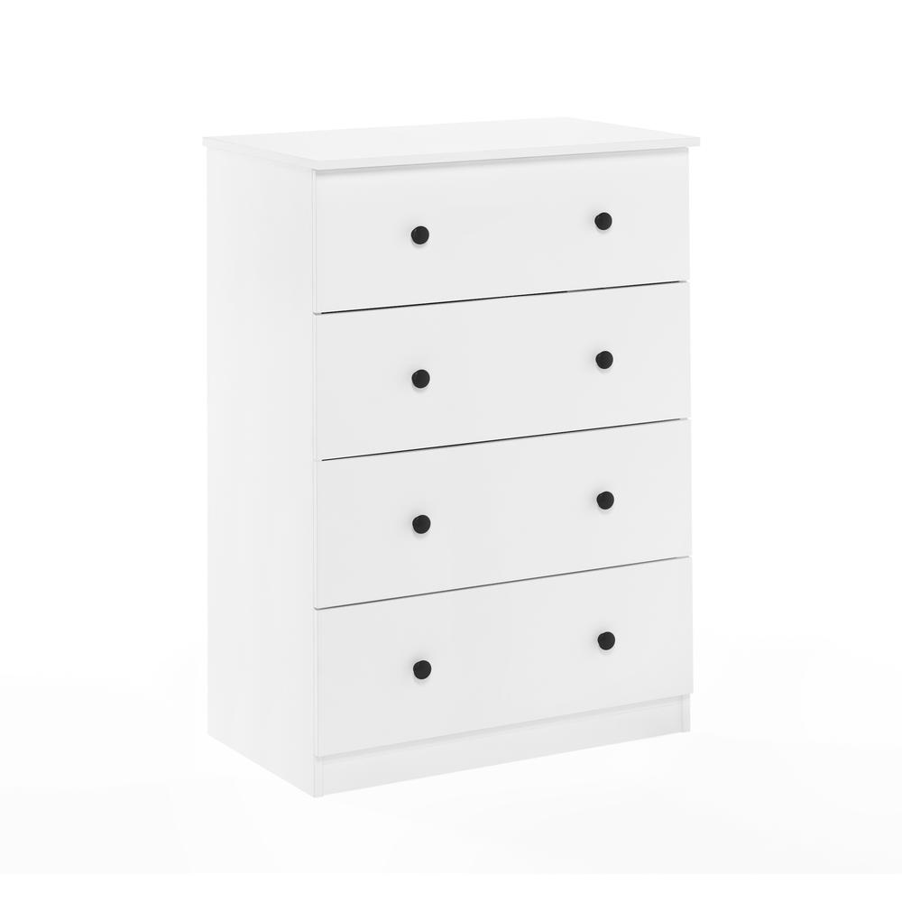 Furinno Tidur Simple Design 4-Drawer Dresser, Solid White. Picture 1