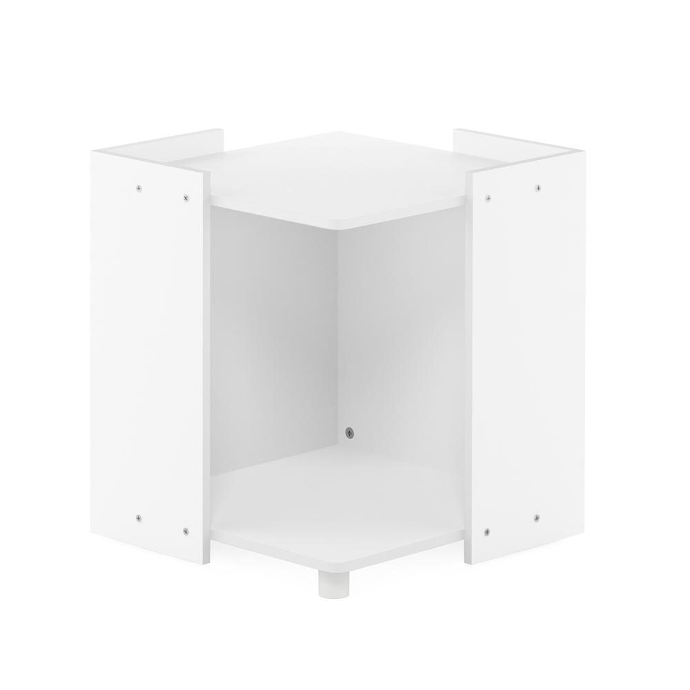 Furinno Peli Litter Box Enclosure with Casters, Solid White. Picture 1