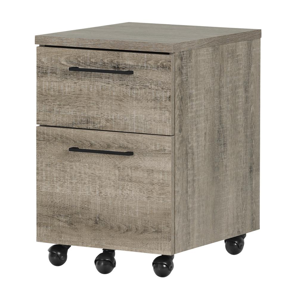 Munich 2-Drawer Mobile File Cabinet, Weathered Oak. Picture 1