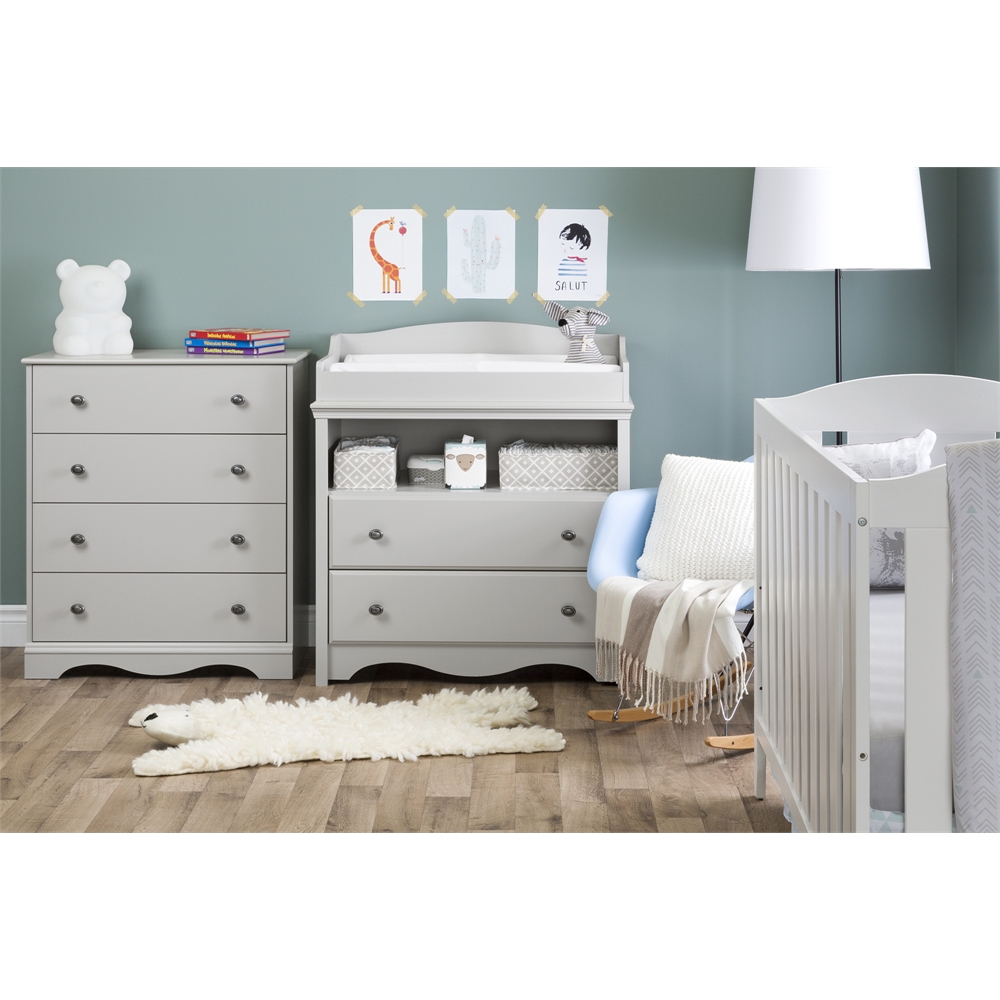 South Shore Angel Changing Table with Drawers, Soft Gray. Picture 3