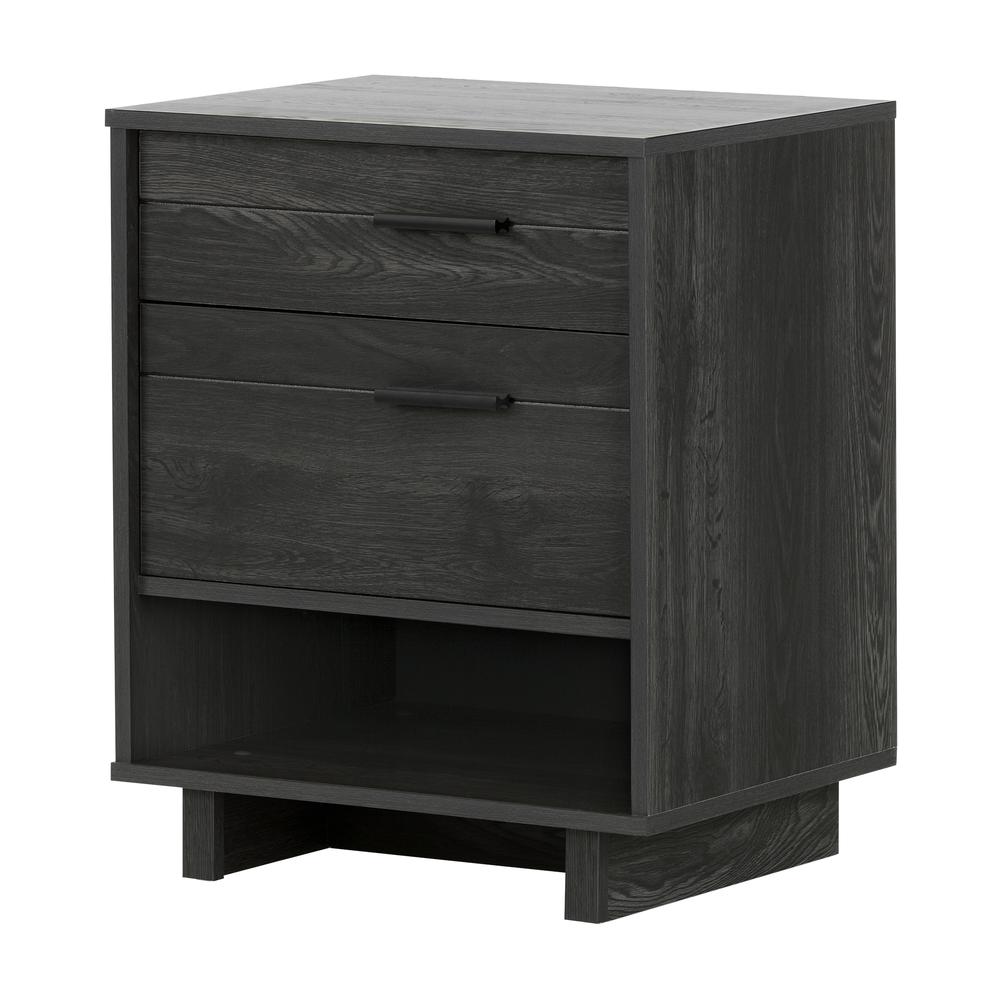 Fynn Nightstand with Cord Catcher, Gray Oak. Picture 2