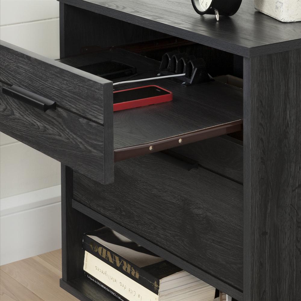 Fynn Nightstand with Cord Catcher, Gray Oak. Picture 4