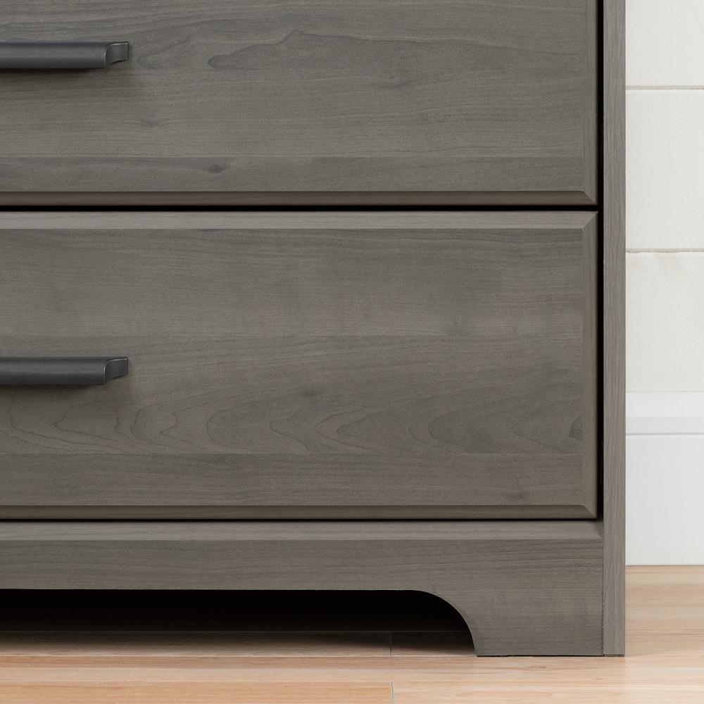 Versa Nightstand with Charging Station and Drawers, Gray Maple. Picture 9
