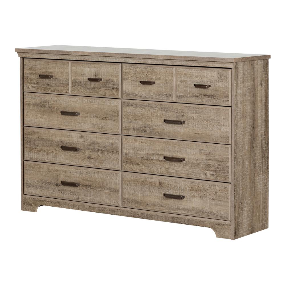 Versa 8-Drawer Double Dresser, Weathered Oak. Picture 2