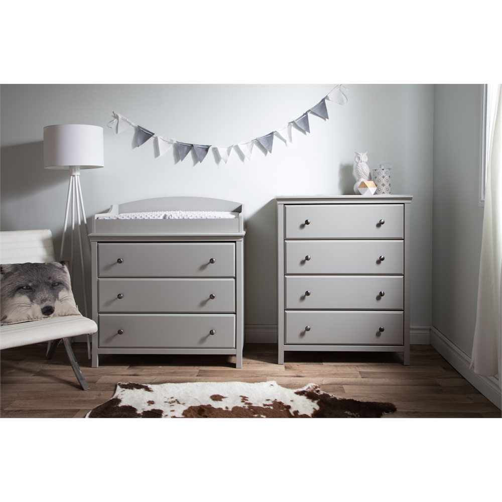 South Shore Cotton Candy Changing Table with Drawers, Soft Gray. Picture 5