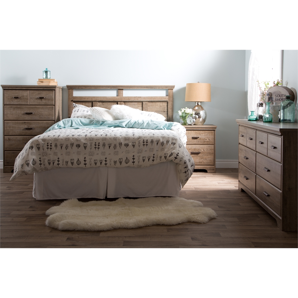South Shore Versa Full/Queen Headboard (54/60''), Weathered Oak. Picture 5