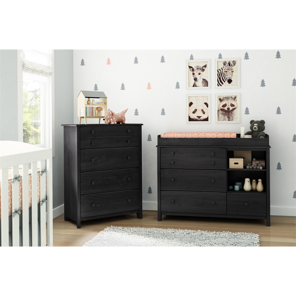 South Shore Little Smileys Changing Table with Removable Changing Station, Gray Oak. Picture 5