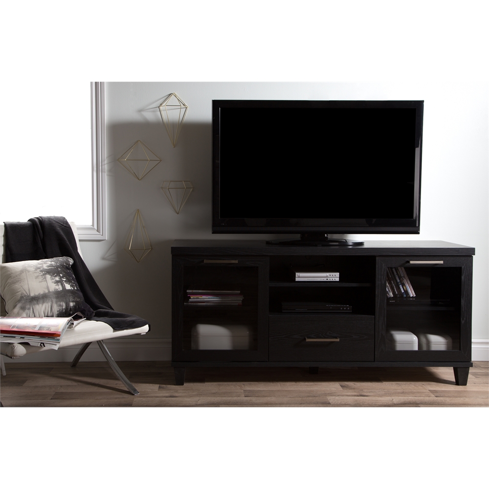 South Shore Adrian TV Stand for TVs up to 60'', Black Oak. Picture 2