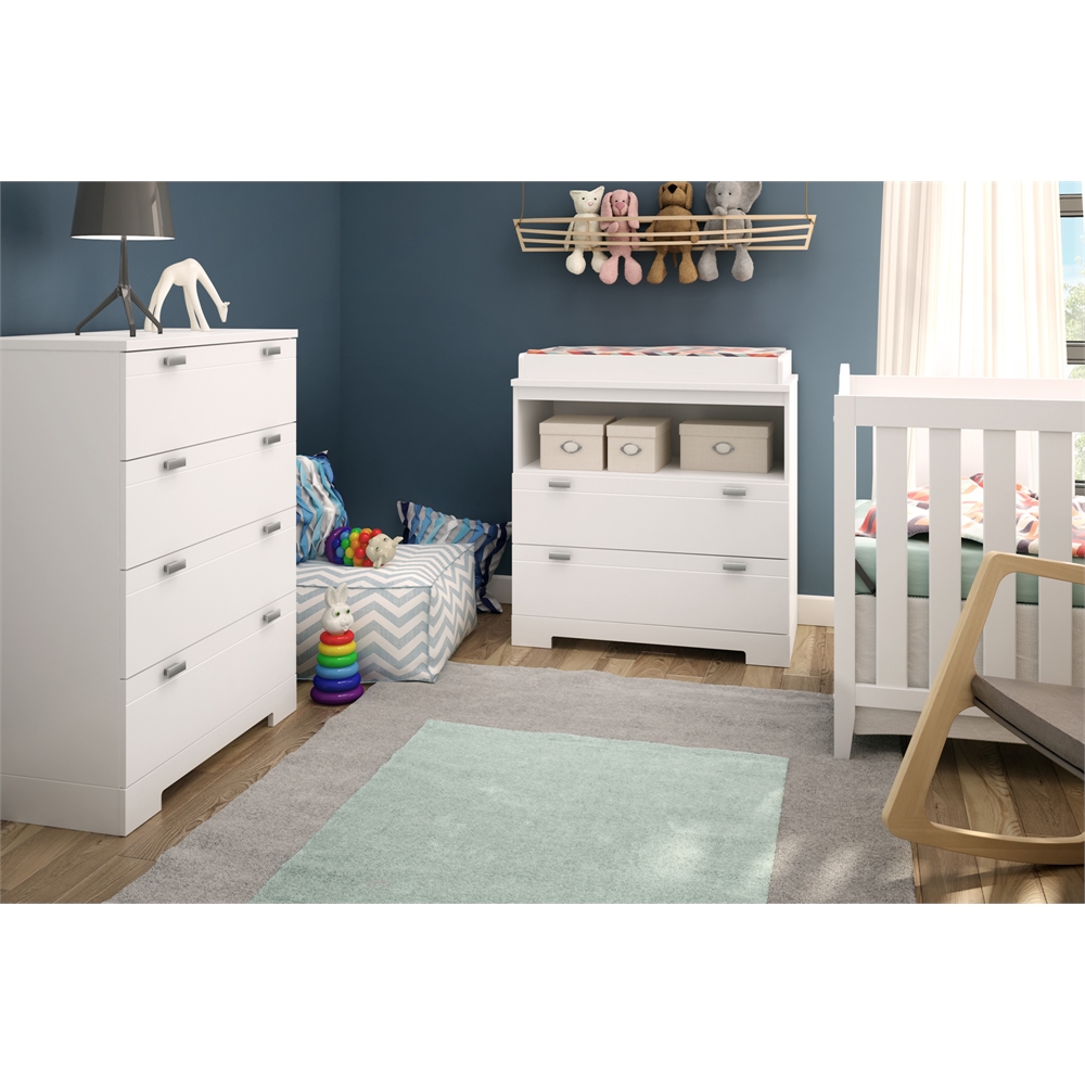 South Shore Reevo Changing Table with Storage, Pure White. Picture 2