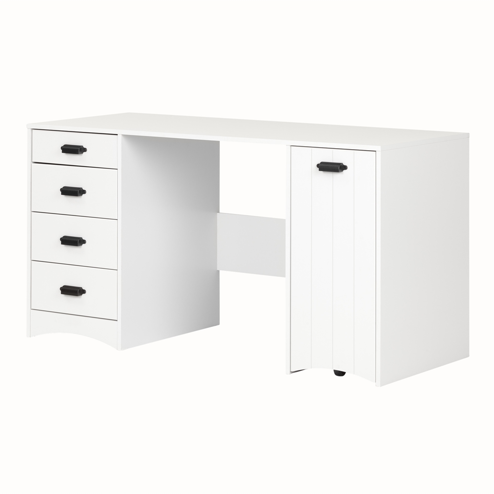 South Shore Artwork Sewing Craft Table with Storage, Pure White. Picture 1