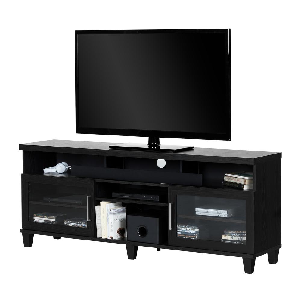 Adrian TV Stand for TVs up to 75'', Black Oak. Picture 2