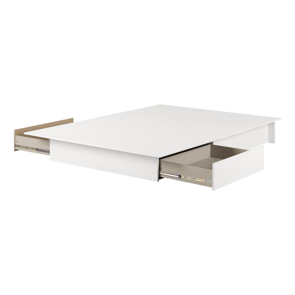 Fusion 2-Drawer Platform bed, Pure White. Picture 1