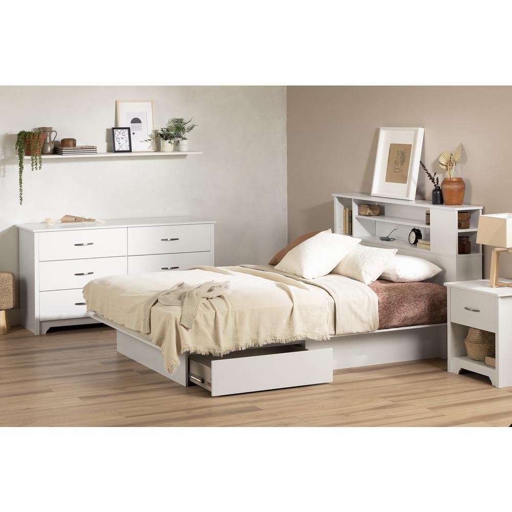 Fusion 2-Drawer Platform bed, Pure White. Picture 3