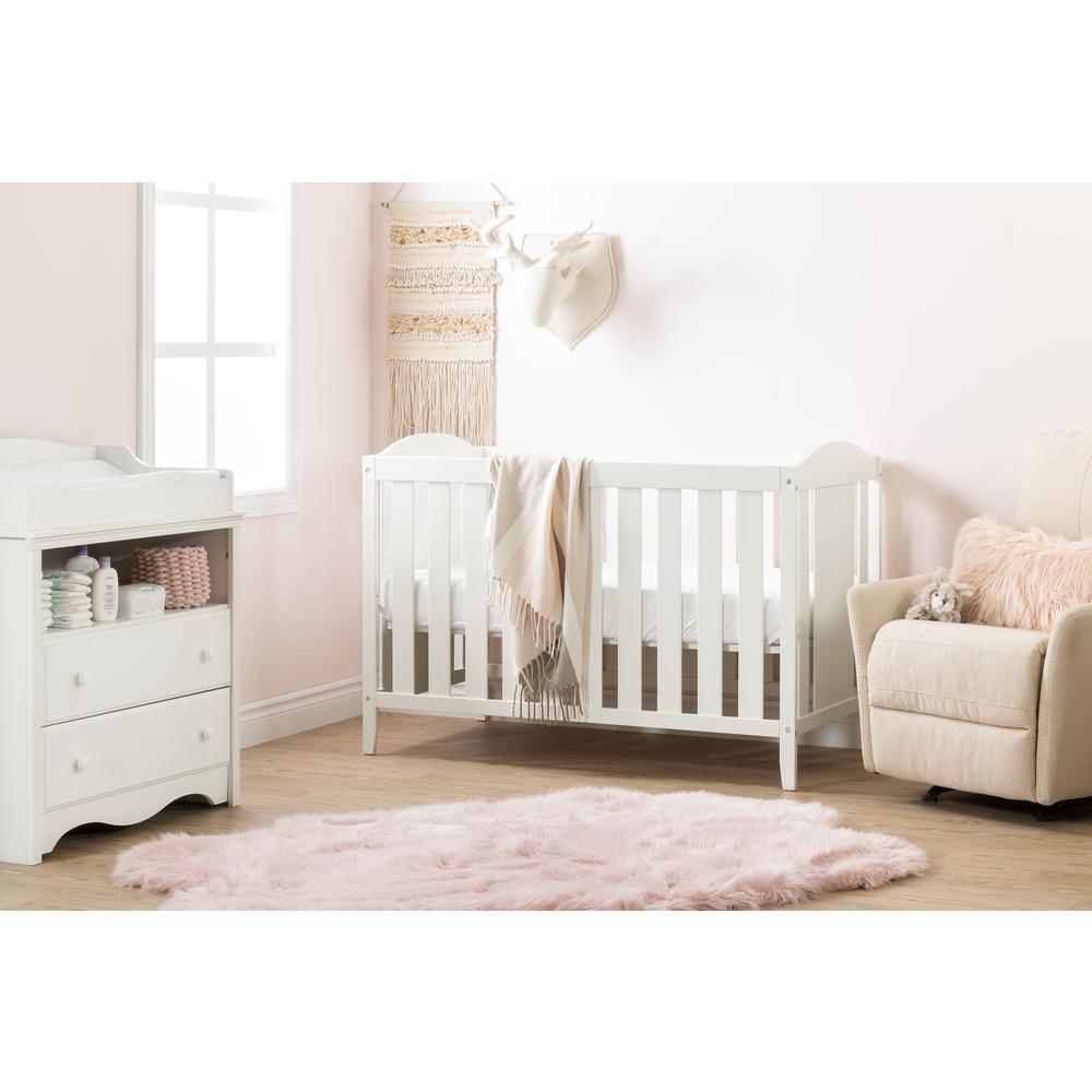 Angel Crib with Toddler rail, Pure White. Picture 3