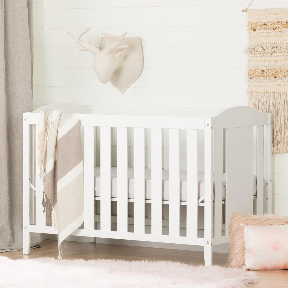 Angel Crib with Toddler rail, Pure White. Picture 1