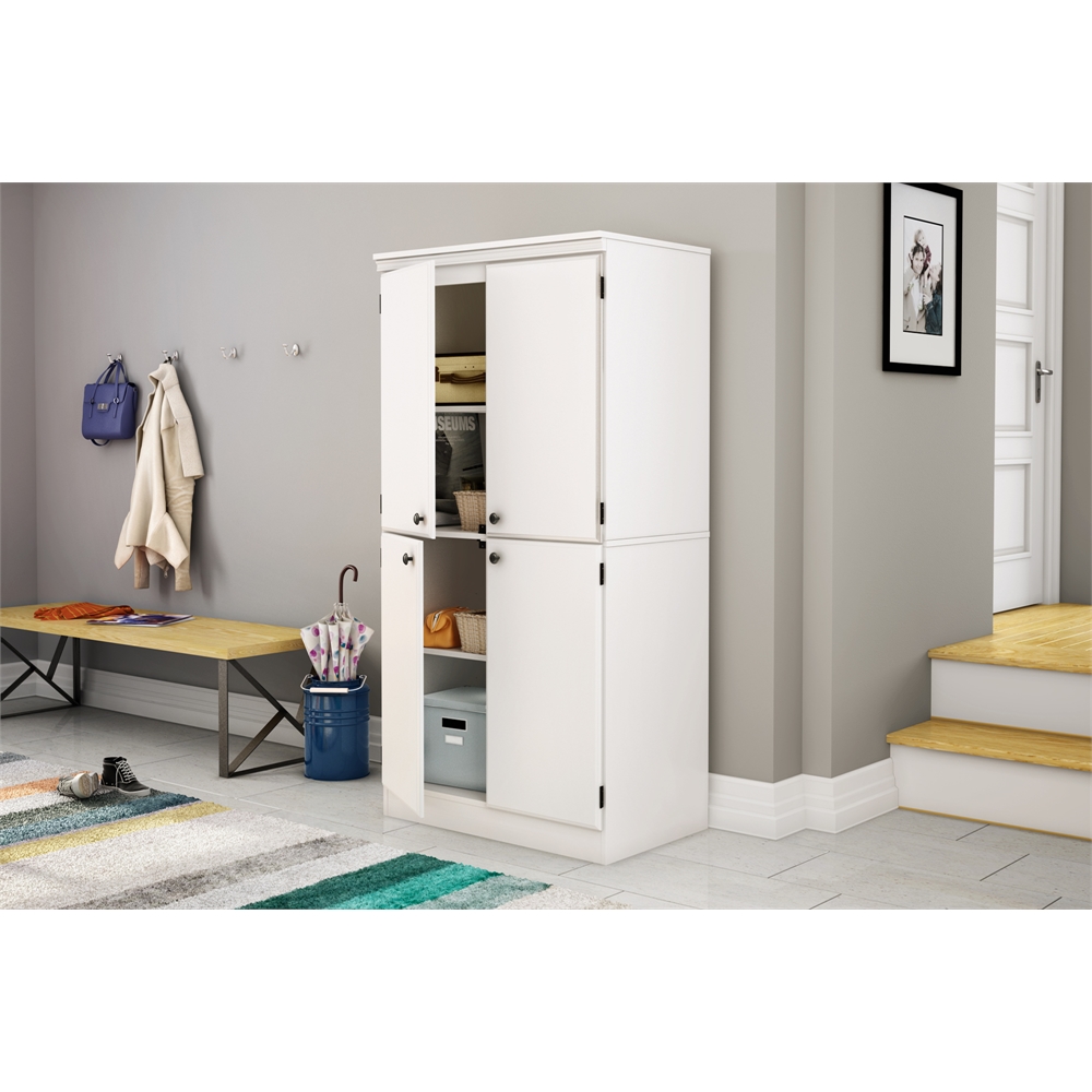 South Shore Morgan 4-Door Storage Cabinet, Pure White. Picture 2